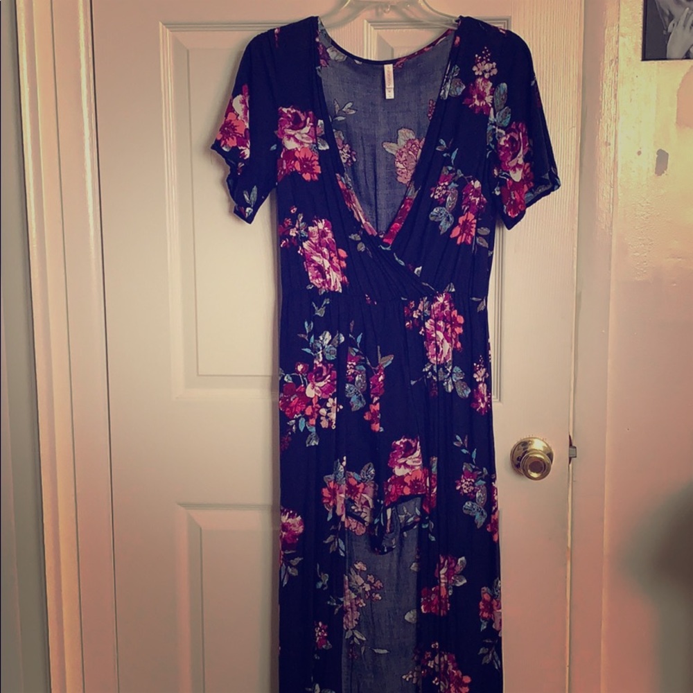 Target High Low Blue and Pink Flowered Romper